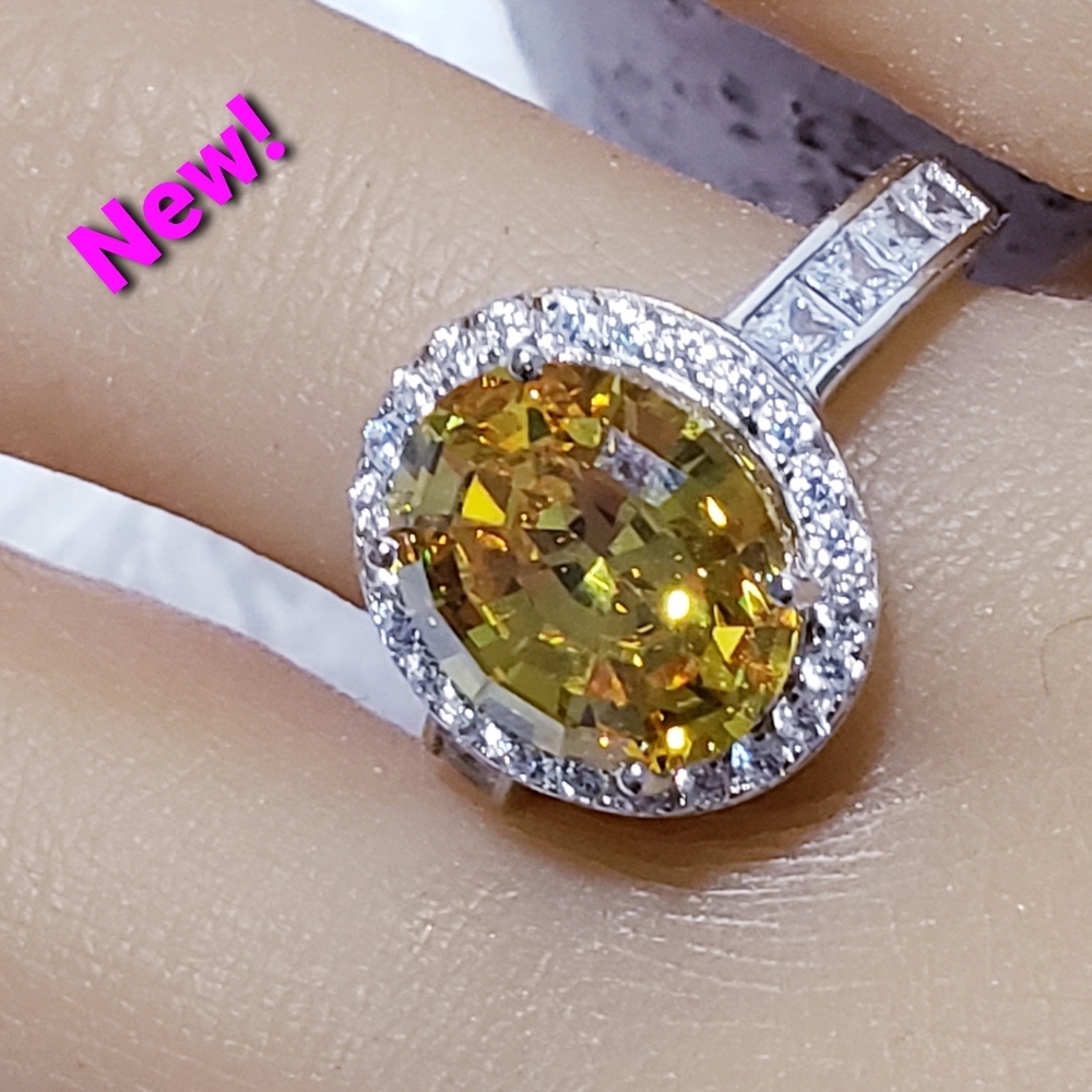 NEW! 925 Sterling Silver Yellow & White Ring 🤍SIZE 8
